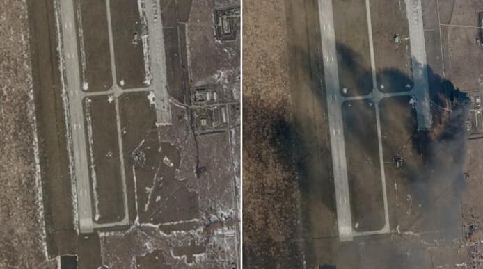 卫星图像显示俄罗斯从太空袭击乌克兰