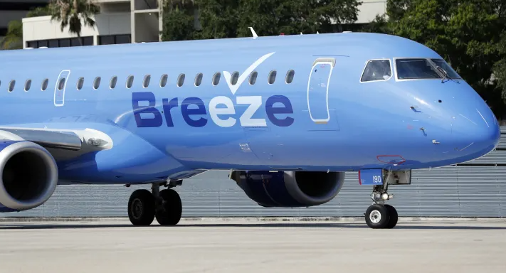 “航空公司初创公司Breeze增加了从威彻斯特出发的越野航班以争夺郊区旅客